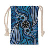 Australia Aboriginal Drawstring Bag - Blue aboriginal artwork Bag