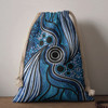 Australia Aboriginal Drawstring Bag - Blue aboriginal artwork Bag