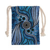 Australia Aboriginal Drawstring Bag - Blue aboriginal artwork Bag