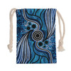 Australia Aboriginal Drawstring Bag - Blue aboriginal artwork Bag