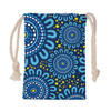 Australia Aboriginal Drawstring Bag - Blue Aboriginal Dot Design and Yellow Dot Painting Bag