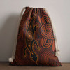 Australia Aboriginal Drawstring Bag - Goanna aboriginal art brown patterns Bag