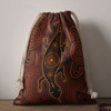 Australia Aboriginal Drawstring Bag - Goanna aboriginal art brown patterns Bag