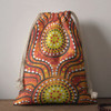 Australia Aboriginal Drawstring Bag - Orange background with dot art in Aboriginal style Bag