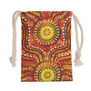 Australia Aboriginal Drawstring Bag - Orange background with dot art in Aboriginal style Bag