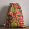 Australia Aboriginal Drawstring Bag - Orange background with dot art in Aboriginal style Bag