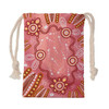 Australia Aboriginal Drawstring Bag - Pink aboriginal style of artwork Bag