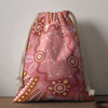 Australia Aboriginal Drawstring Bag - Pink aboriginal style of artwork Bag