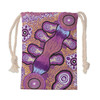 Australia Aboriginal Drawstring Bag - Purple Aboriginal design in contemporary style Bag