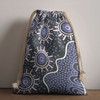 Australia Aboriginal Drawstring Bag - Purple aboriginal dot art background Bag
