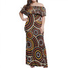 Australia Aboriginal Off Shoulder Long Dress - Aboriginal circle design seamless pattern background Dress