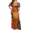 Australia Aboriginal Off Shoulder Long Dress - Australian aboriginal dot art Dress