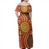 Australia Aboriginal Off Shoulder Long Dress - Australian aboriginal dot art Dress