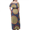 Australia Aboriginal Off Shoulder Long Dress - Beautiful Indigenous seamless pattern based in universe with galaxies form Dress