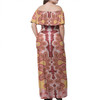 Australia Aboriginal Off Shoulder Long Dress - Contemporary Aboriginal Design Dress