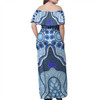 Australia Aboriginal Off Shoulder Long Dress - Contemporary style of aboriginal artwork Dress