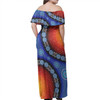 Australia Aboriginal Off Shoulder Long Dress - Illustration based on aboriginal style of background Dress