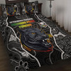 Penrith Panthers Grand Final Custom Quilt Bed Set - Custom Penrith Panthers With Contemporary Style Of Aboriginal Painting Quilt Bed Set