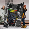 Penrith Panthers Grand Final Custom Blanket - Custom Penrith Panthers With Contemporary Style Of Aboriginal Painting Blanket