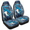 Cronulla-Sutherland Sharks Grand Final Custom Car Seat Covers - Custom Sharkies With Contemporary Style Of Aboriginal Painting Car Seat Covers