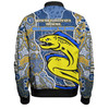 Parramatta Eels Grand Final Custom Bomber Jacket - Custom Parramatta Eels With Contemporary Style Of Aboriginal Painting Bomber Jacket