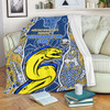 Parramatta Eels Grand Final Custom Blanket - Custom Parramatta Eels With Contemporary Style Of Aboriginal Painting Blanket