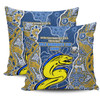 Parramatta Eels Grand Final Custom Pillow Covers - Custom Parramatta Eels With Contemporary Style Of Aboriginal Painting Pillow Covers