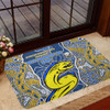 Parramatta Eels Grand Final Custom Door Mat - Custom Parramatta Eels With Contemporary Style Of Aboriginal Painting Door Mat