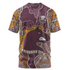 Brisbane Broncos Grand Final Custom T-shirt - Custom Brisbane Broncos With Contemporary Style Of Aboriginal Painting  T-shirt