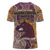 Brisbane Broncos Grand Final Custom T-shirt - Custom Brisbane Broncos With Contemporary Style Of Aboriginal Painting  T-shirt