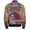 Brisbane Broncos Grand Final Custom Bomber Jacket - Custom Brisbane Broncos With Contemporary Style Of Aboriginal Painting  Bomber Jacket