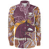 Brisbane Broncos Grand Final Custom Long Sleeve Shirts - Custom Brisbane Broncos With Contemporary Style Of Aboriginal Painting  Long Sleeve Shirts
