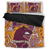 Brisbane Broncos Grand Final Custom Bedding Set - Custom Brisbane Broncos With Contemporary Style Of Aboriginal Painting  Bedding Set