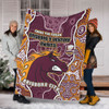 Brisbane Broncos Grand Final Custom Blanket - Custom Brisbane Broncos With Contemporary Style Of Aboriginal Painting  Blanket