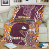 Brisbane Broncos Grand Final Custom Blanket - Custom Brisbane Broncos With Contemporary Style Of Aboriginal Painting  Blanket