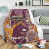 Brisbane Broncos Grand Final Custom Blanket - Custom Brisbane Broncos With Contemporary Style Of Aboriginal Painting  Blanket