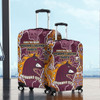 Brisbane Broncos Grand Final Custom Luggage Cover - Custom Brisbane Broncos With Contemporary Style Of Aboriginal Painting  Luggage Cover