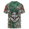 South Sydney Rabbitohs Grand Final Custom T-shirt - Custom Rabbitohs With Contemporary Style Of Aboriginal Painting T-shirt