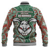 South Sydney Rabbitohs Grand Final Custom Baseball Jacket - Custom Rabbitohs With Contemporary Style Of Aboriginal Painting Baseball Jacket