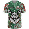 South Sydney Rabbitohs Grand Final Custom Baseball Shirt - Custom Rabbitohs With Contemporary Style Of Aboriginal Painting Baseball Shirt