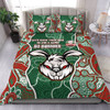 South Sydney Rabbitohs Grand Final Custom Bedding Set - Custom Rabbitohs With Contemporary Style Of Aboriginal Painting Bedding Set