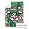 South Sydney Rabbitohs Grand Final Custom Blanket - Custom Rabbitohs With Contemporary Style Of Aboriginal Painting Blanket