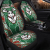 South Sydney Rabbitohs Grand Final Custom Car Seat Covers - Custom Rabbitohs With Contemporary Style Of Aboriginal Painting Car Seat Covers