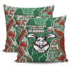 South Sydney Rabbitohs Grand Final Custom Pillow Covers - Custom Rabbitohs With Contemporary Style Of Aboriginal Painting Pillow Covers