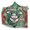 South Sydney Rabbitohs Grand Final Custom Hooded Blanket - Custom Rabbitohs With Contemporary Style Of Aboriginal Painting Hooded Blanket