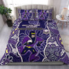 Melbourne Storm Grand Final Custom Bedding Set - Custom Melbourne Storm With Contemporary Style Of Aboriginal Painting Bedding Set