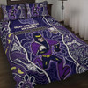 Melbourne Storm Grand Final Custom Quilt Bed Set - Custom Storm With Contemporary Style Of Aboriginal Painting Quilt Bed Set