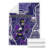 Melbourne Storm Grand Final Custom Blanket - Custom Melbourne Storm With Contemporary Style Of Aboriginal Painting Blanket