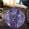Melbourne Storm Grand Final Custom Round Rug - Custom Melbourne Storm With Contemporary Style Of Aboriginal Painting Round Rug