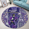Melbourne Storm Grand Final Custom Round Rug - Custom Melbourne Storm With Contemporary Style Of Aboriginal Painting Round Rug